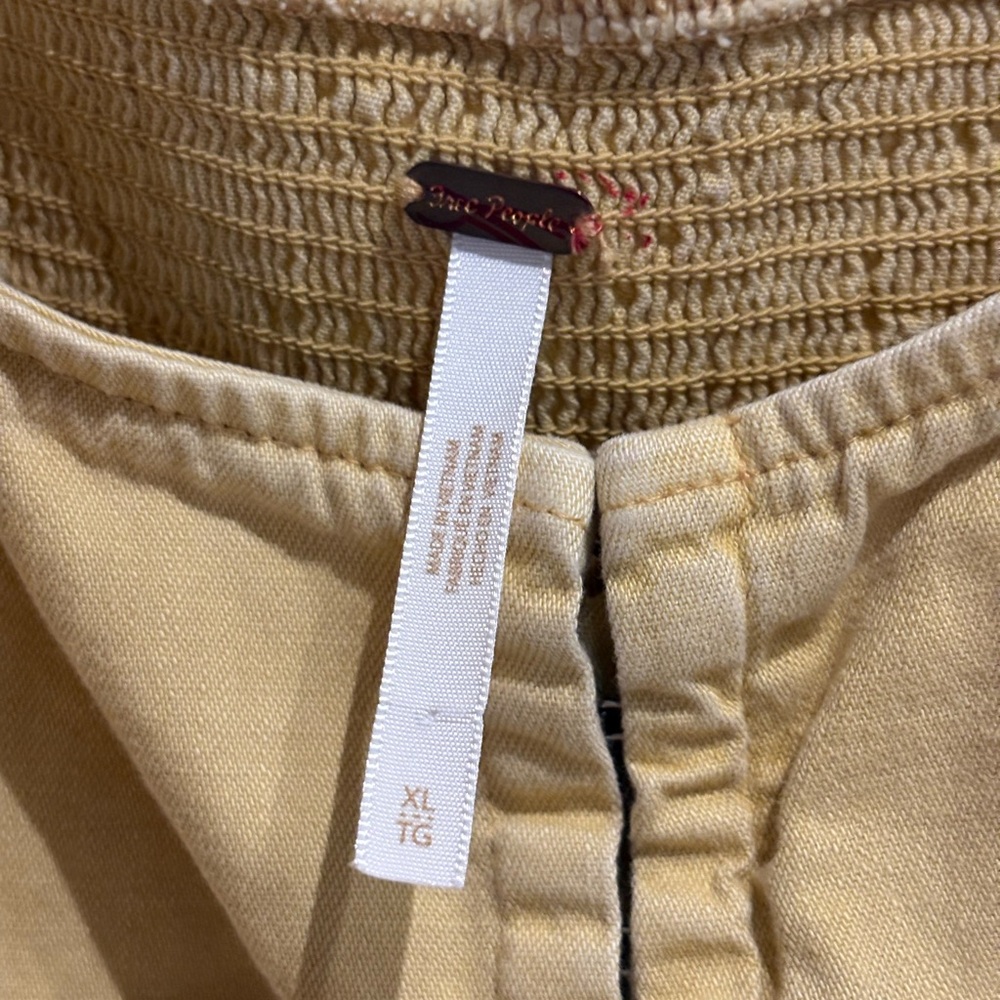 Free People CHEYENNE DENIM MINI DRESS Sand Dune Size XL - Picture 8 of 10